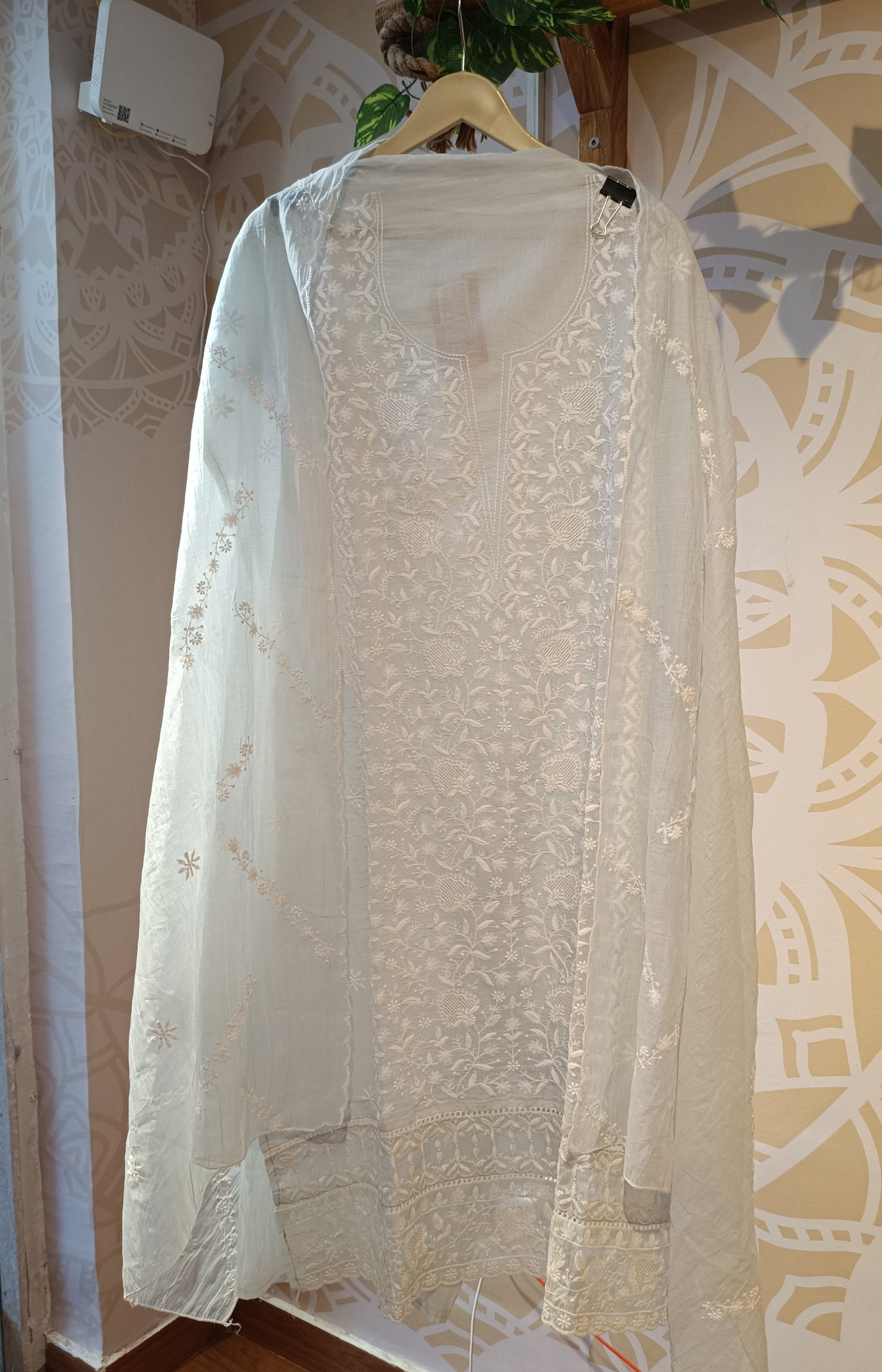 DH228-Ethereal Pastel Blue Suit With Graceful Thread work