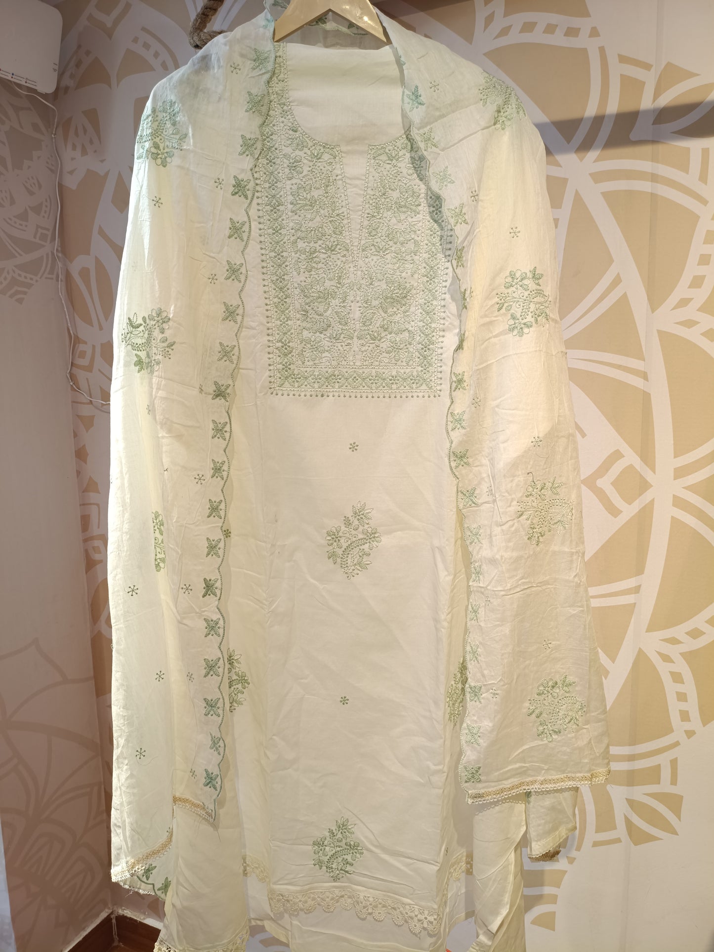 DH246-Timeless White Chikankari Embroidered Suit