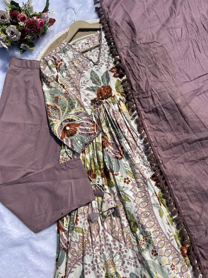 DH185- Charming Floral Printed Cotton Suit Set