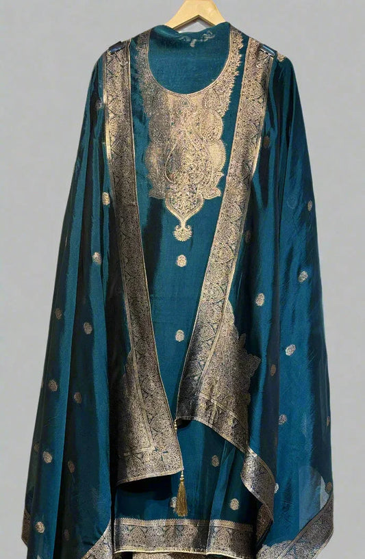 DHOO8-B Premium Silk Suits with Zari Work - Dharini's Store