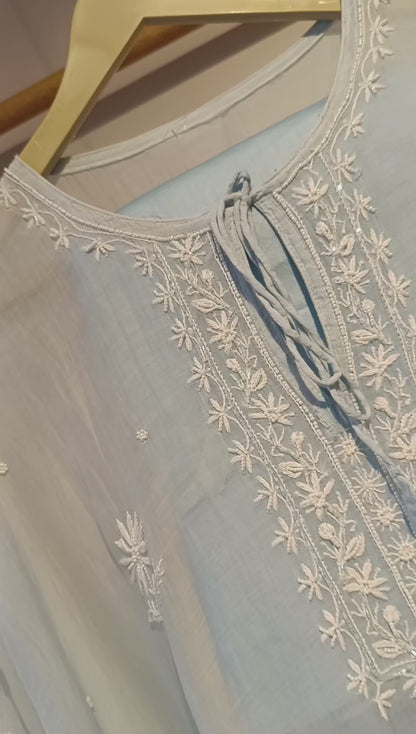 DH255-Chikankari -inspired semi stitched suit