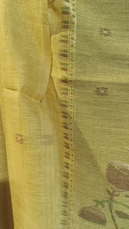 DH229-Radiant Mustard Yellow Ethnic Set With Elegant Motifs