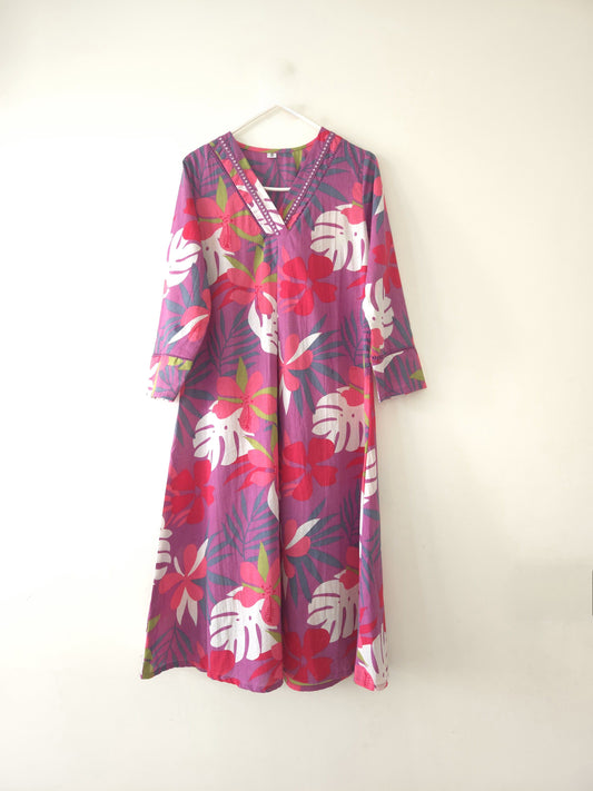 DH 159-P-Purple Floral Co-ord Set