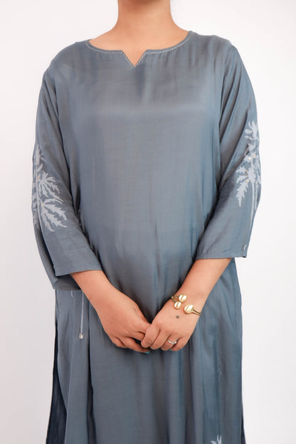 DH205-Stylish Grey Two-Piece Kurta Set