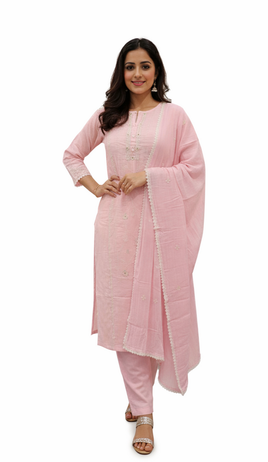 DH201- Delicate Indian Suit for Women in Pink
