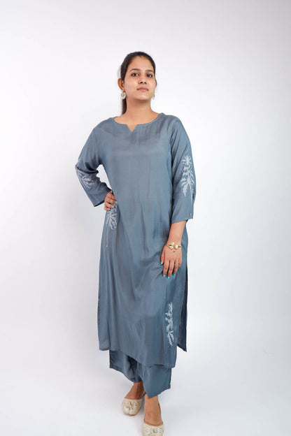 DH205-Stylish Grey Two-Piece Kurta Set