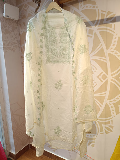 DH246-Timeless White Chikankari Embroidered Suit