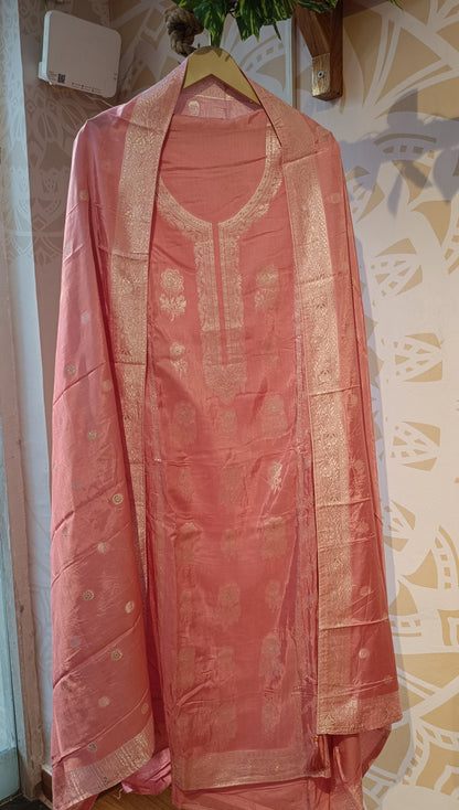 DH225-Blush pink Ethnic Suit With Classic Dupatta