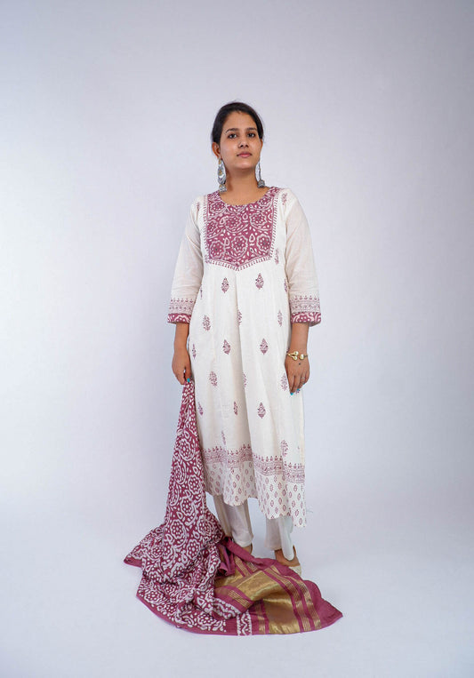 DH172W-Elegant Printed Suit Set