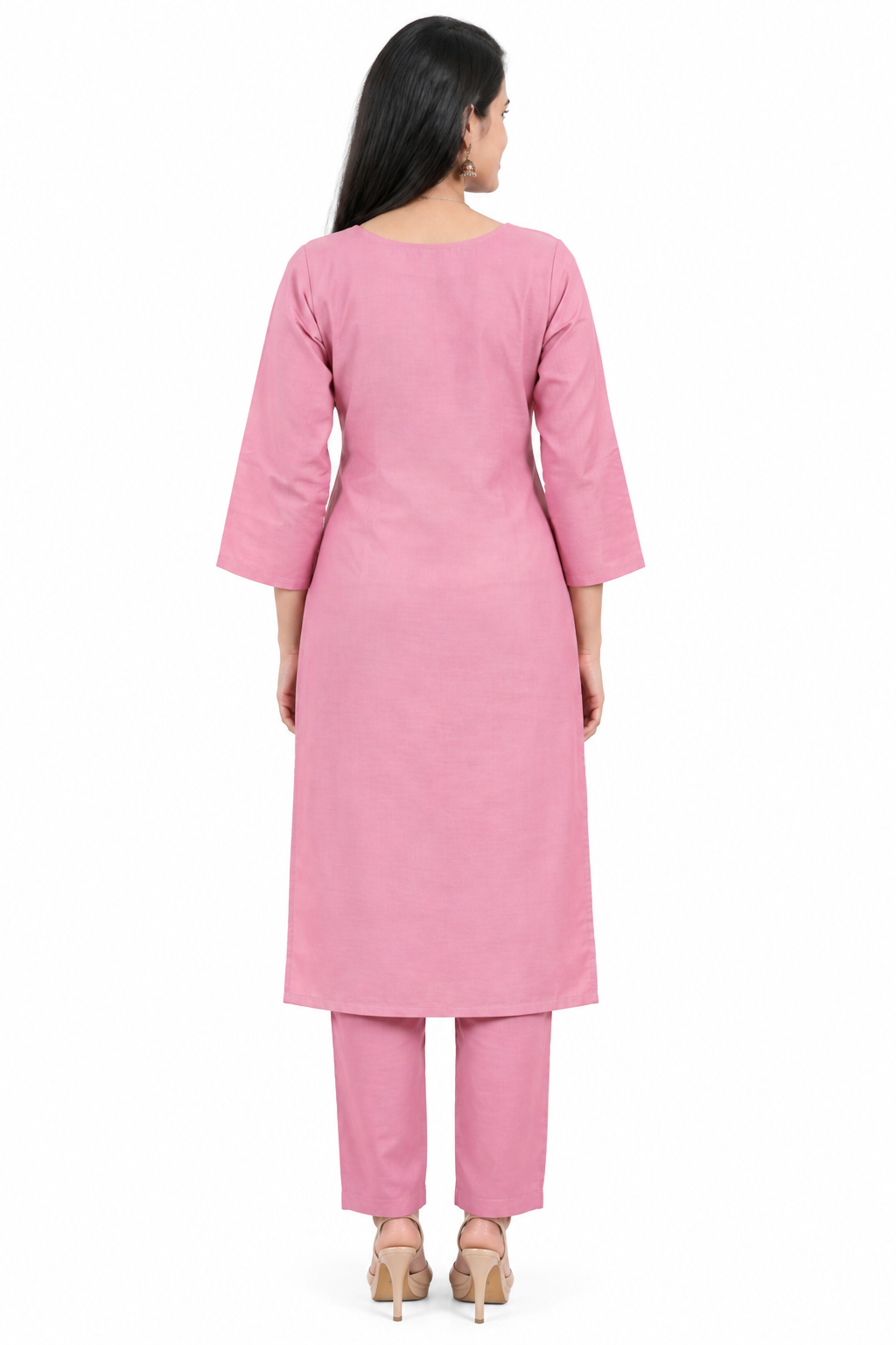 DH233-Dusty Pink Suit With Paisley Zari Weaving & Embroidery Dupatta
