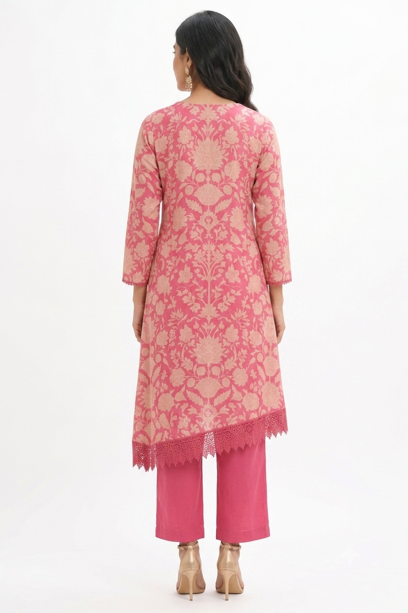 DHO104P- Pure Muslin Stitched Suits with Floral Design