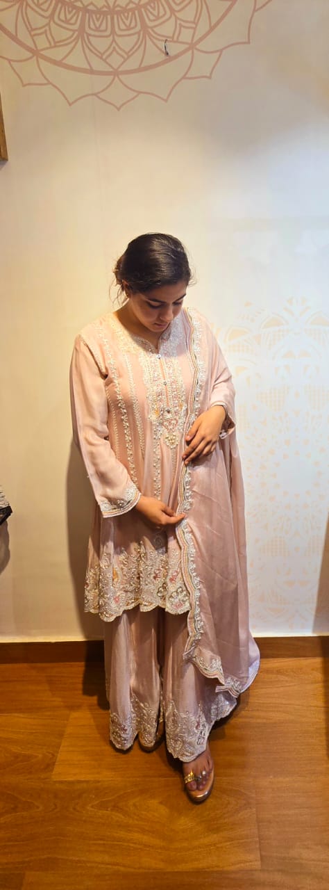 DH088P- Beautiful Pure Chinon Anarkali Suit with Sharara