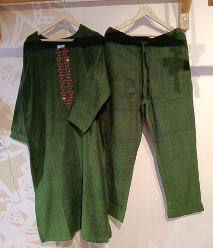 DH268-Green Woollen Comfort Wear