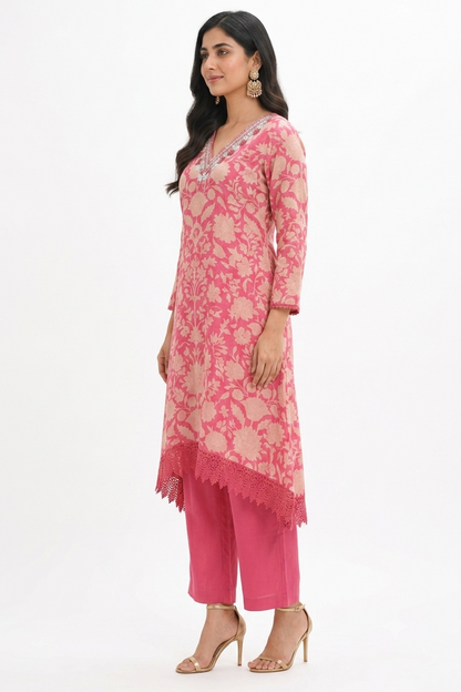 DHO104P- Pure Muslin Stitched Suits with Floral Design