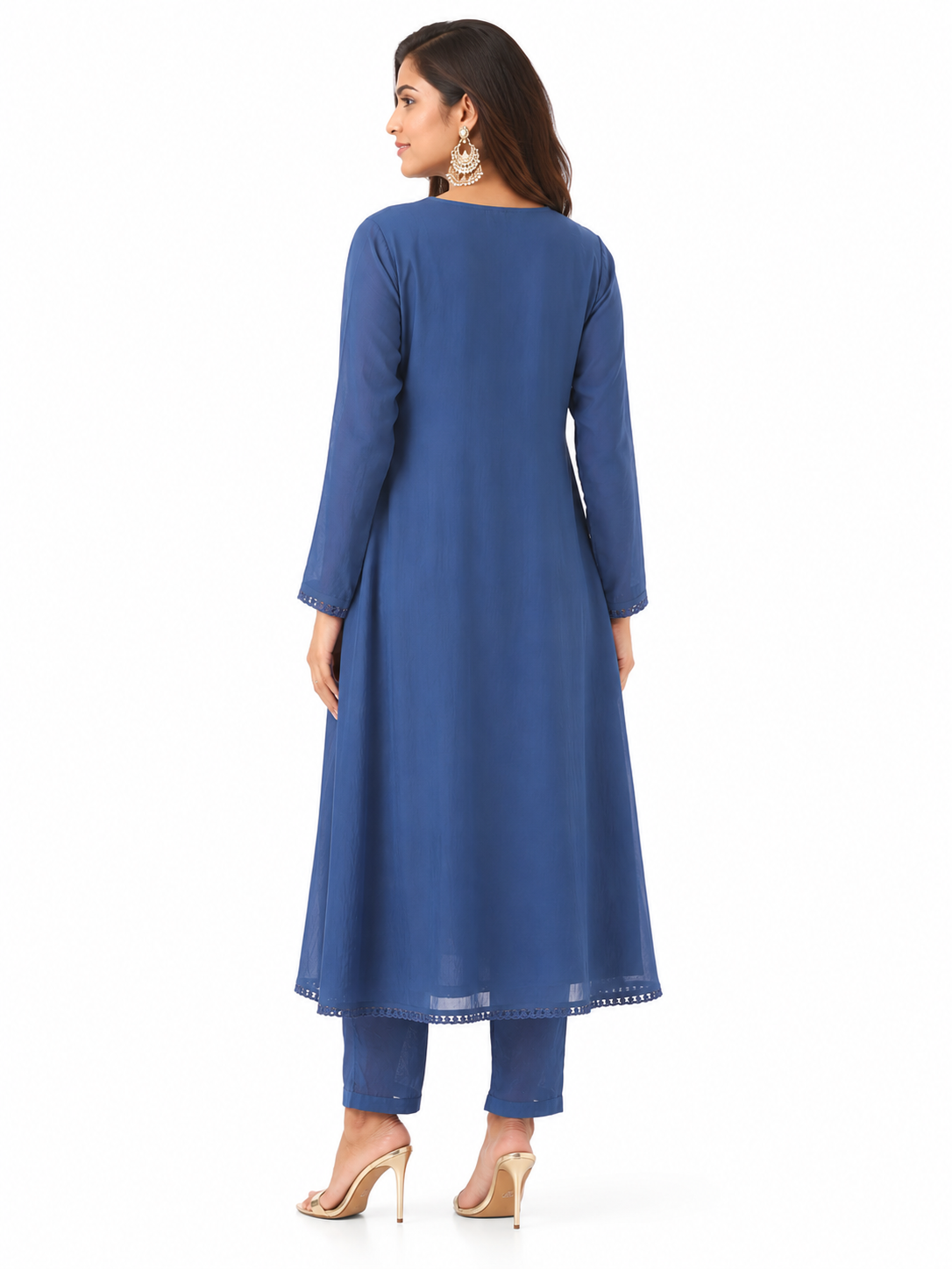 DH133B-Regal Teal Embroidered Kurta Set