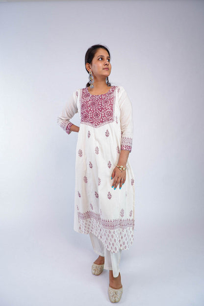 DH172W-Elegant Printed Suit Set